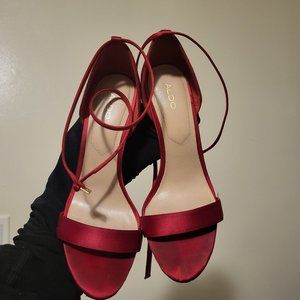 Red Satin Heels